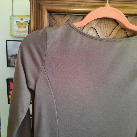 3/$15 Bohemian Lagenlook Tunic Dress with Pockets! - Taupe, Size XS - Picture 10 of 16